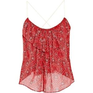 ÉTOILE ISABEL MARANT Red Bandana Paisley Printed Top size 2
